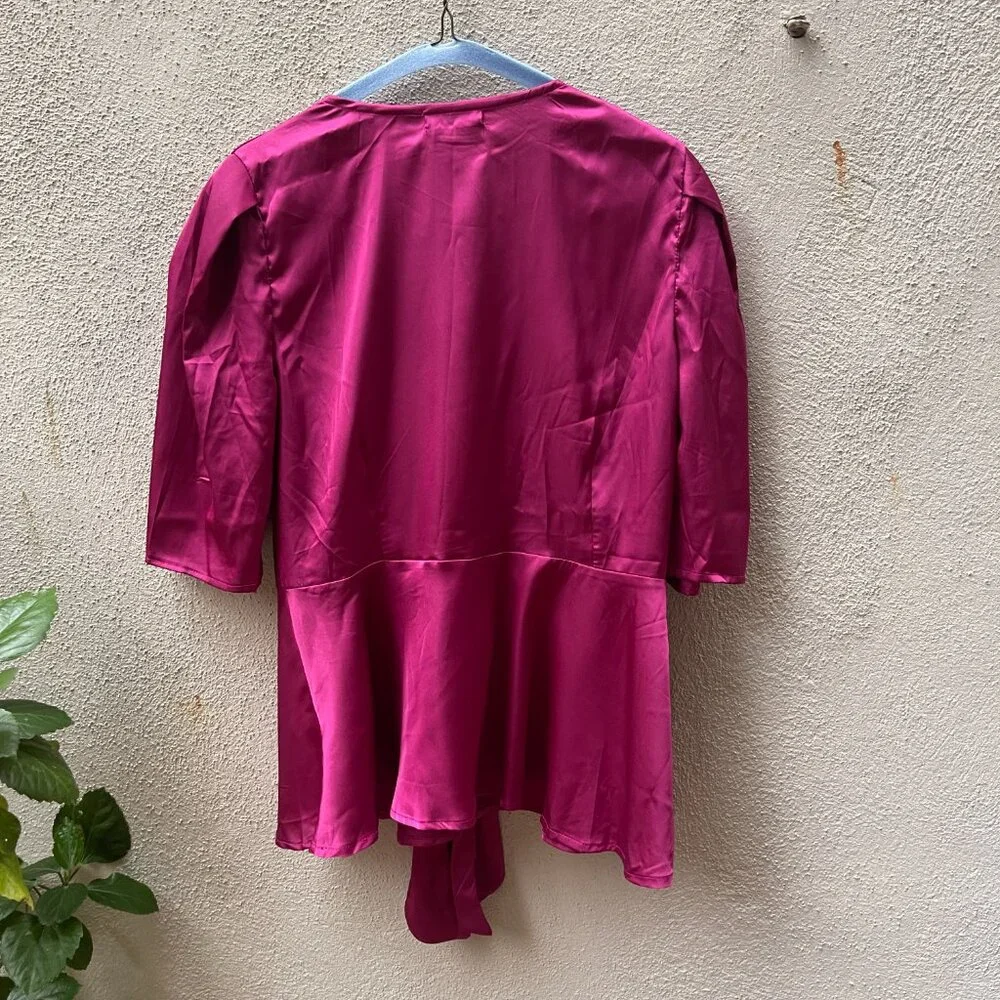 NWT FHU collection Half Sleeve Elegant Sheath V Neck Top - Picture 9 of 9